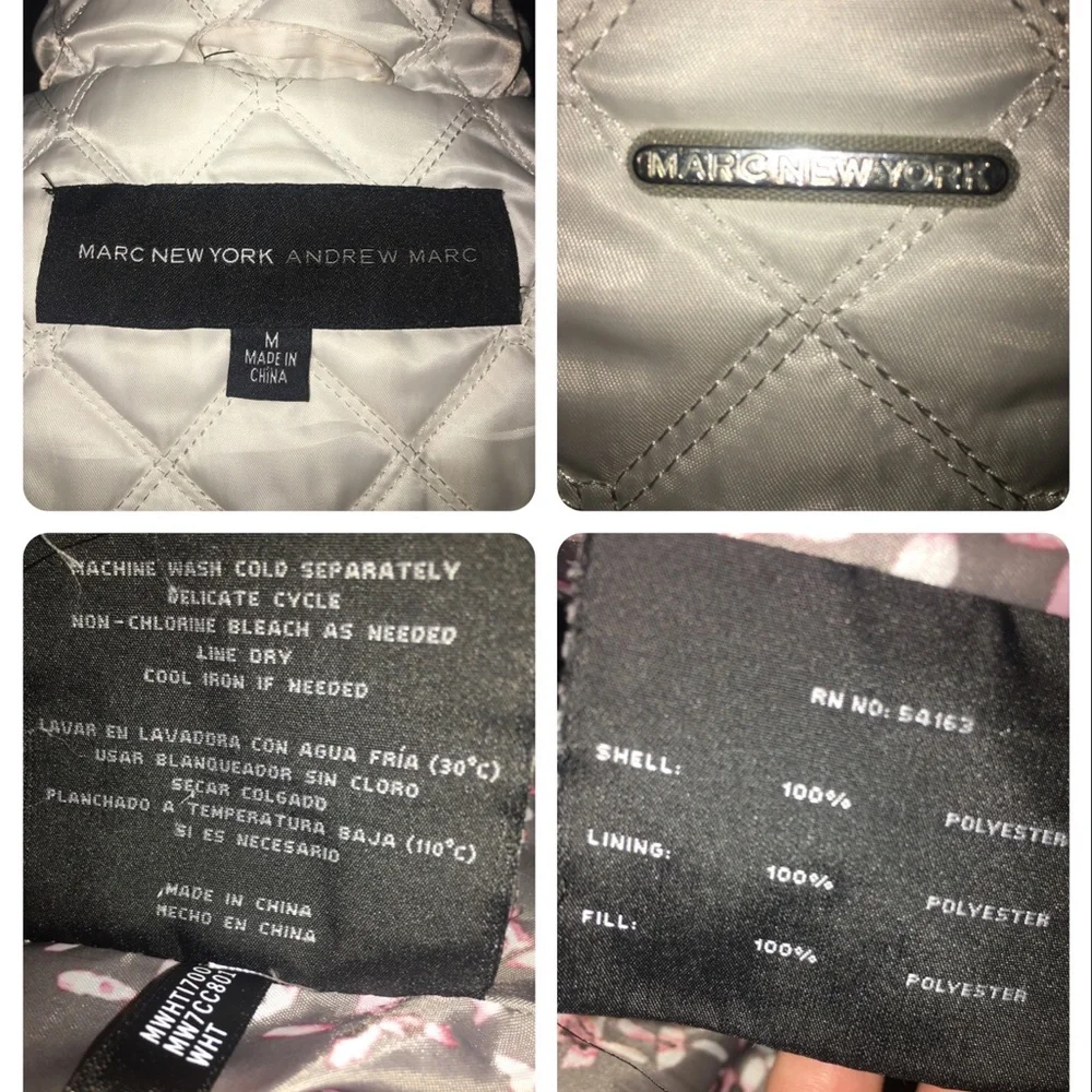 Marc New York Andrew Marc White Quilted Puffer Jacket in Size Medium. - Picture 15 of 15